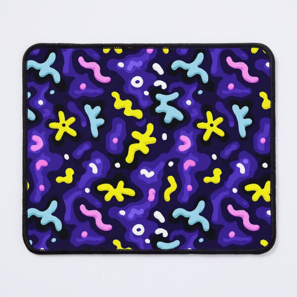 Item preview, Neon Memphis Chaos Shapes Pattern designed and sold by bubblegoth.