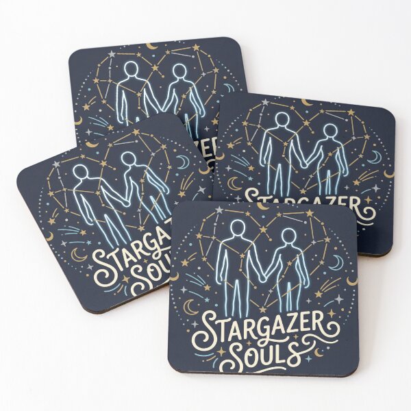 Item preview, Stargazer Souls – Celestial Lovers Constellation Art, Cosmic Romance Illustration designed and sold by HappySproutArt.