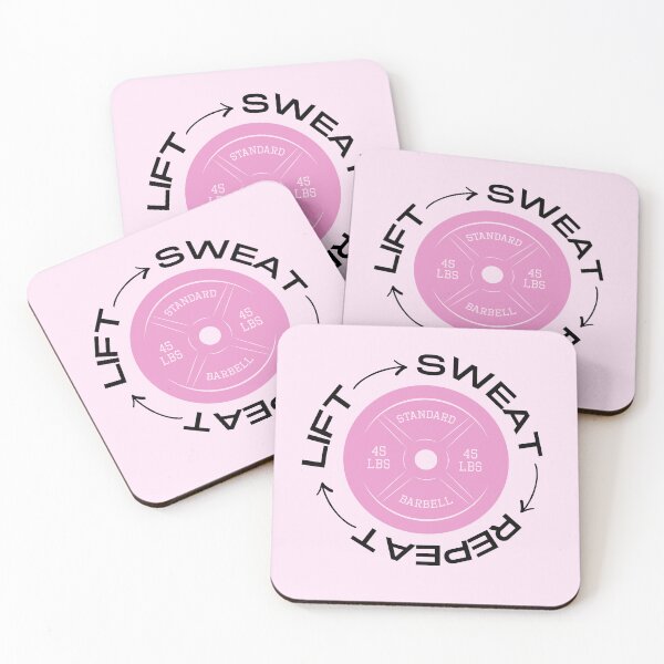 Item preview, Lift Sweat Repeat Pink Weighted Plate designed and sold by FitMyLifestyle.