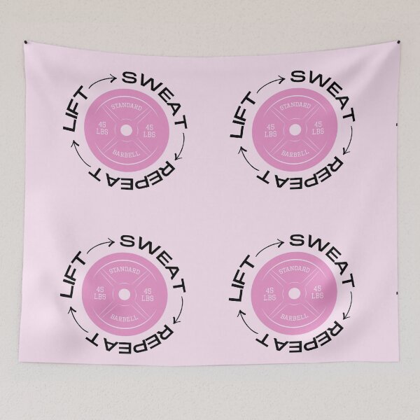 Item preview, Lift Sweat Repeat Pink Weighted Plate designed and sold by FitMyLifestyle.