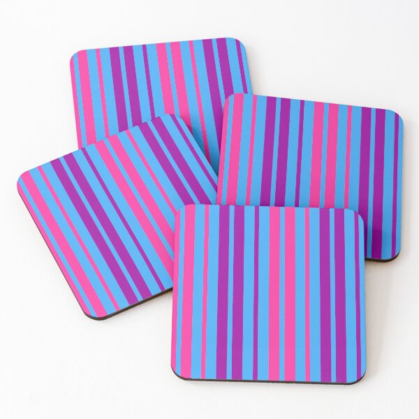 Item preview, Purple Pink Stripes On Blue Pattern Design  designed and sold by PatternTitan.