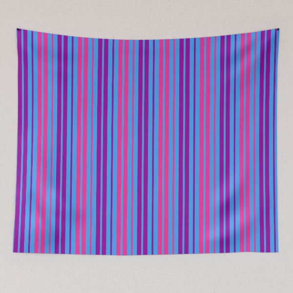 Item preview, Purple Pink Stripes On Blue Pattern Design  designed and sold by PatternTitan.
