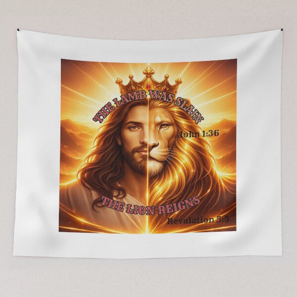 Item preview, The Lamb Was Slain. The Lion Reigns. designed and sold by Matty69TeeS.
