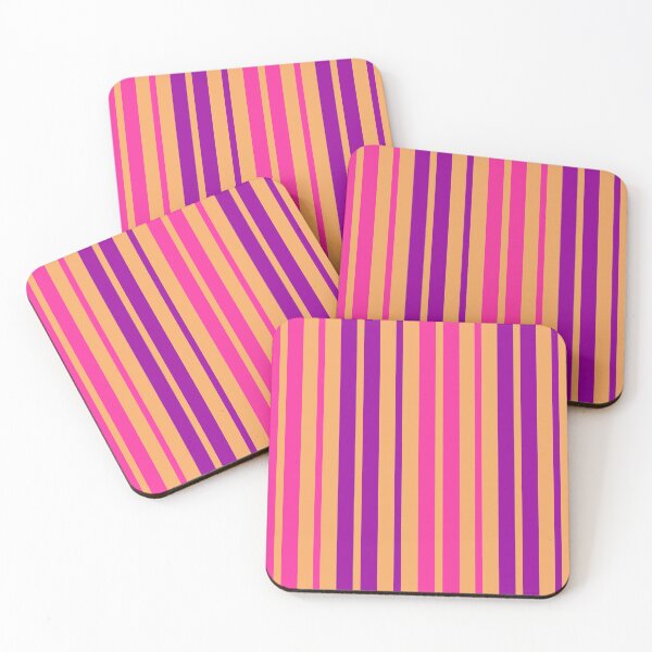 Item preview,  Purple Pink Stripes On Orange Pattern Design  designed and sold by PatternTitan.