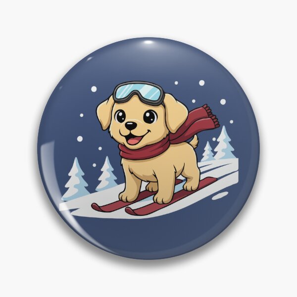 Item preview, Cute Labrador Retriever Skiing Puppy - Happy Winter Puppy designed and sold by The Real Life Symphony.