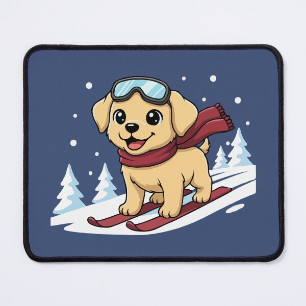Item preview, Cute Labrador Retriever Skiing Puppy - Happy Winter Puppy designed and sold by The Real Life Symphony.