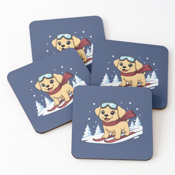 Item preview, Cute Labrador Retriever Skiing Puppy - Happy Winter Puppy designed and sold by The Real Life Symphony.