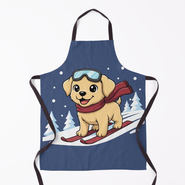 Item preview, Cute Labrador Retriever Skiing Puppy - Happy Winter Puppy designed and sold by The Real Life Symphony.