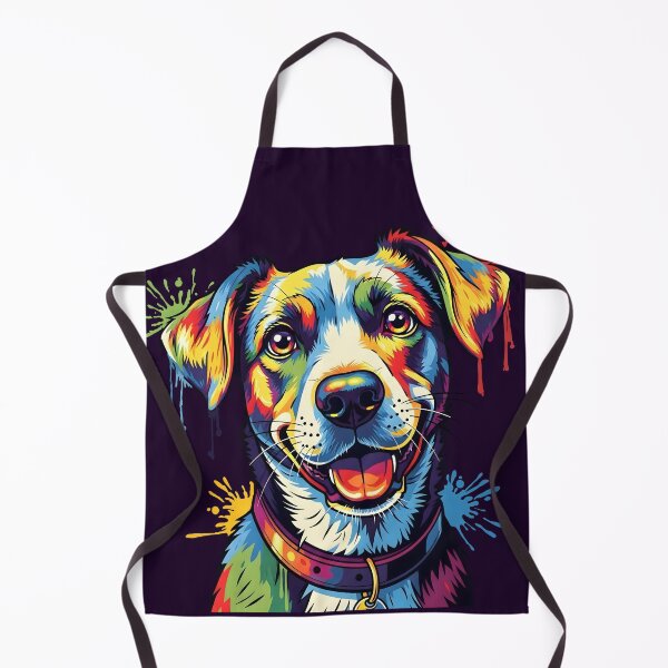 Item preview, A vibrant and expressive pop art dog illustration filled with bold colors and playful paint splashes. designed and sold by AmsaOza.