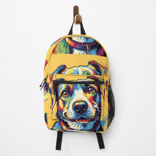 Item preview, A vibrant and expressive pop art dog illustration filled with bold colors and playful paint splashes. designed and sold by AmsaOza.