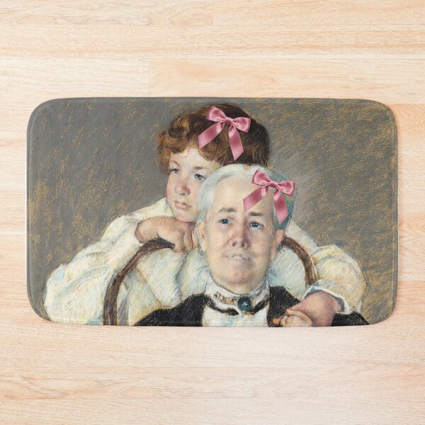 Item preview, Coquette Grandmother and Grandson - Mary Cassatt Impressionist Art Parody with Pink Bows designed and sold by Open Canvas.