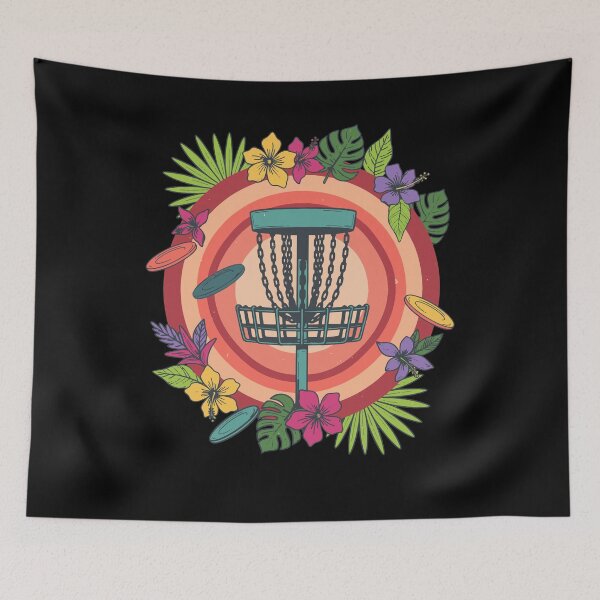 Item preview, Tropical Disc Golf Basket Flying Disc Scene designed and sold by LuminOrb.