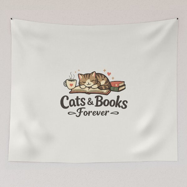 Item preview, Cats & Books Forever designed and sold by musthavewords.