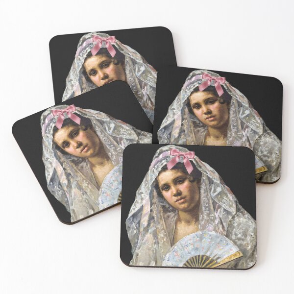 Item preview, Coquette Spanish Dancer - Mary Cassatt Impressionist Art Parody with Pink Bow designed and sold by Open Canvas.