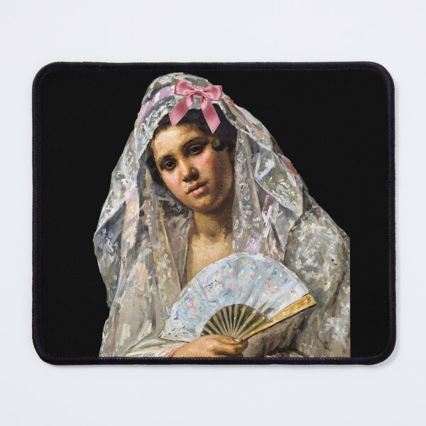 Item preview, Coquette Spanish Dancer - Mary Cassatt Impressionist Art Parody with Pink Bow designed and sold by Open Canvas.