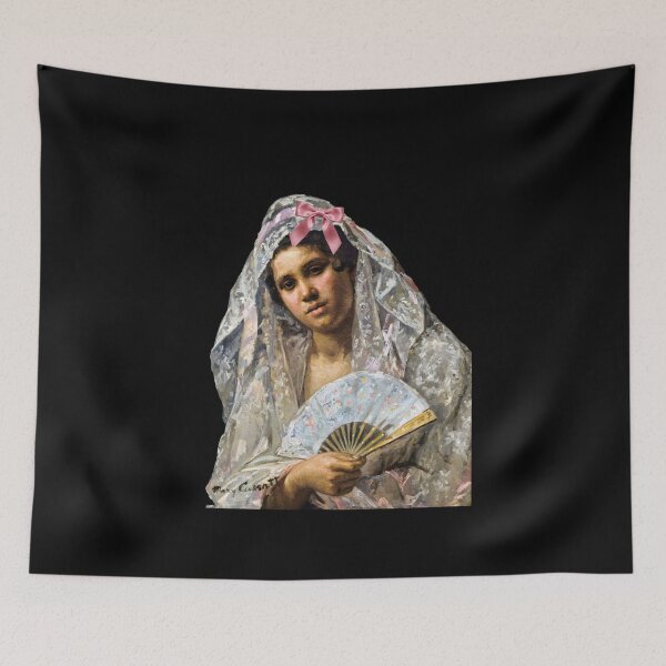 Item preview, Coquette Spanish Dancer - Mary Cassatt Impressionist Art Parody with Pink Bow designed and sold by Open Canvas.