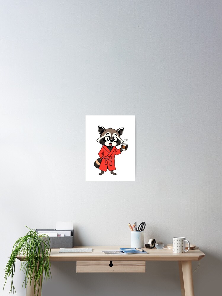 Thumbnail 2 of 3, Poster, Funny Raccoon Design designed and sold by AKANKEDESIGN.