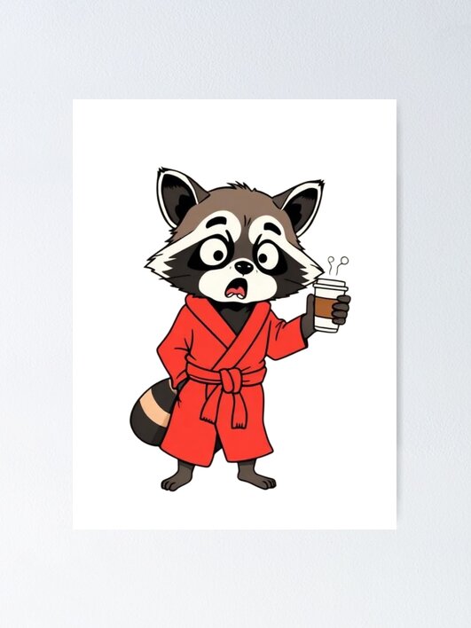 Thumbnail 1 of 3, Poster, Funny Raccoon Design designed and sold by AKANKEDESIGN.