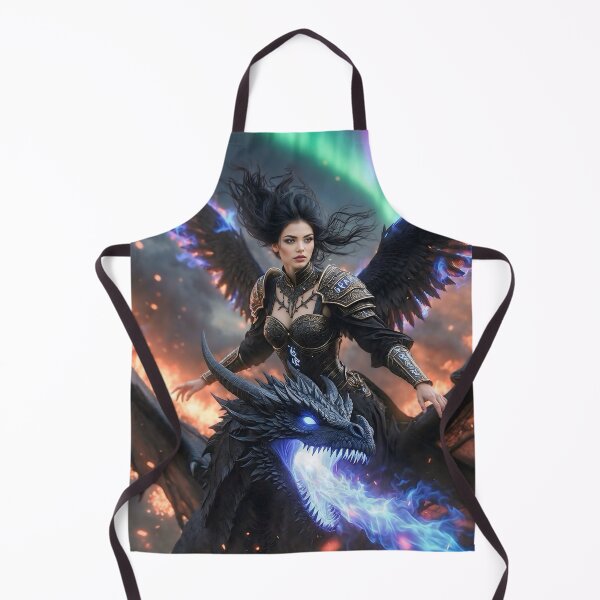 Item preview, Shadow Flame Valkyrie - Dark Dragon Rider Fantasy Art designed and sold by SunsetAngelsAI.