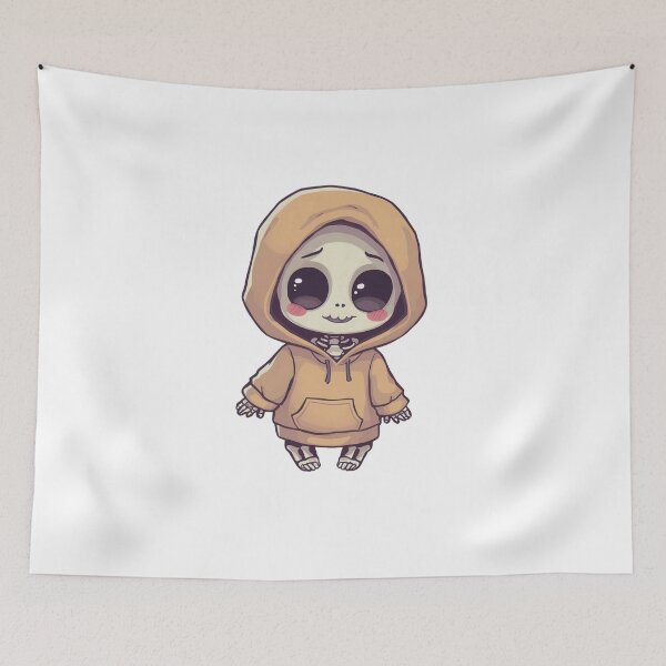 Item preview, Cozy Shy Skeleton – Cute Kawaii Fantasy Character designed and sold by santi-ia.
