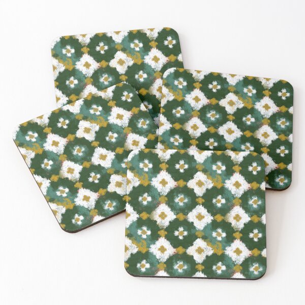 Item preview, Retro Daisy Pattern Forest Green designed and sold by bubblegoth.