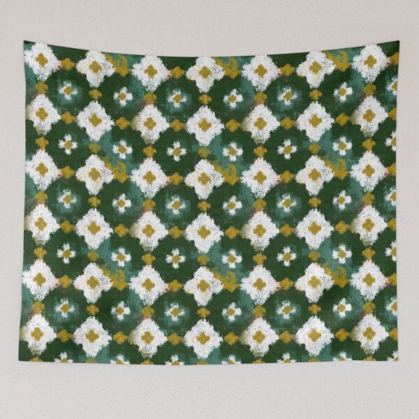 Item preview, Retro Daisy Pattern Forest Green designed and sold by bubblegoth.