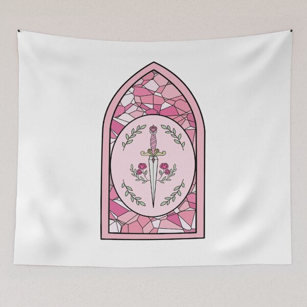 Item preview, Stained glass window with dagger and roses designed and sold by witchlingart.