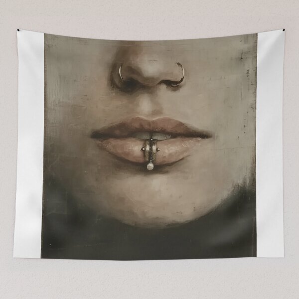 Item preview, Portrait with Nose and Lip Piercings designed and sold by lautir.