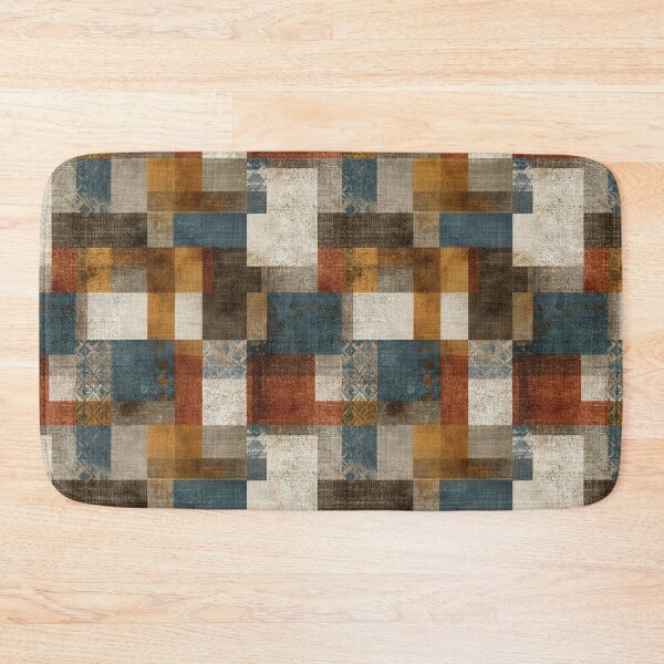 Item preview, Midcentury Geometric Patchwork Grid Pattern designed and sold by bubblegoth.