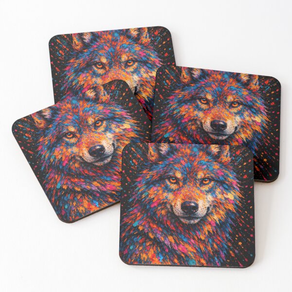 Item preview, The Lone Wolf – Psychedelic Neon Wolf | Gamer & Cyberpunk Art designed and sold by kastabembe.