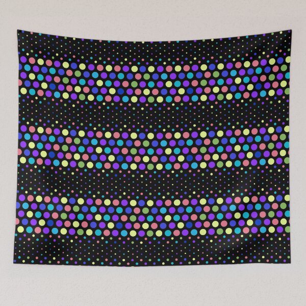 Item preview, Dotwave Colorful Polka Dot on Black  designed and sold by POLKAIWERX.