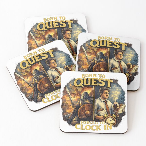 Item preview, Born to Quest, Forced to Clock In designed and sold by MKProjekty.