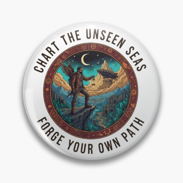 Item preview, Chart the Unseen Seas – Fantasy Explorer Emblem designed and sold by Dogandesighn.