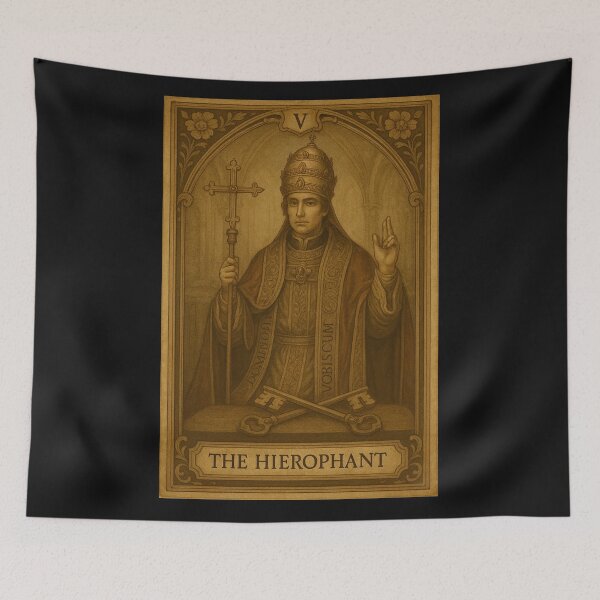 Item preview, The Hierophant Vintage Tarot Card Art designed and sold by freackly.