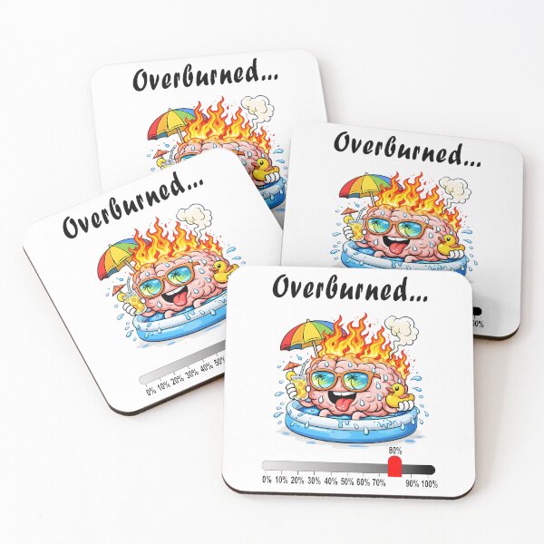 Item preview, Overburned Brain on Vacation – Funny Burnout Summer Cartoon designed and sold by OlizaPrint.