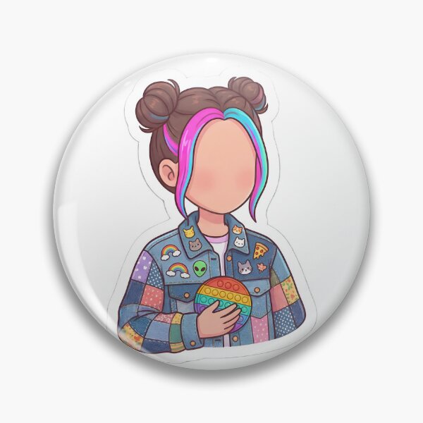 Item preview, Cute Neurospicy Girl with Fidget Toy & Patchwork Jacket Aesthetic designed and sold by MukuMint.