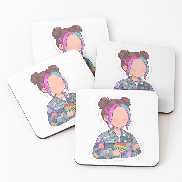 Item preview, Cute Neurospicy Girl with Fidget Toy & Patchwork Jacket Aesthetic designed and sold by MukuMint.