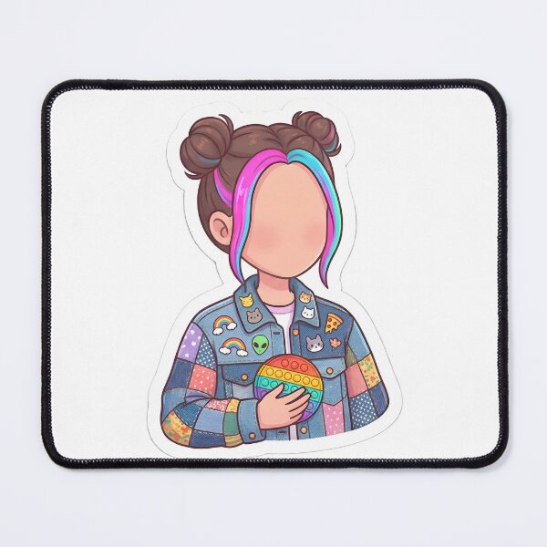 Item preview, Cute Neurospicy Girl with Fidget Toy & Patchwork Jacket Aesthetic designed and sold by MukuMint.