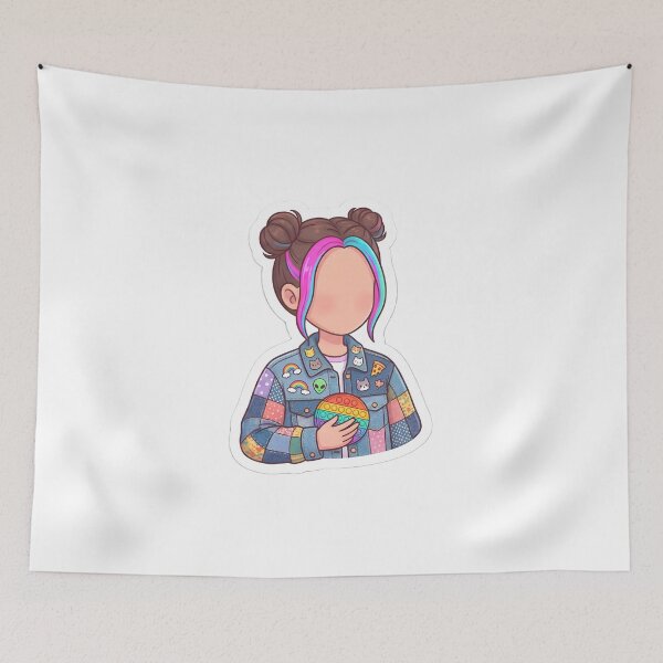 Item preview, Cute Neurospicy Girl with Fidget Toy & Patchwork Jacket Aesthetic designed and sold by MukuMint.