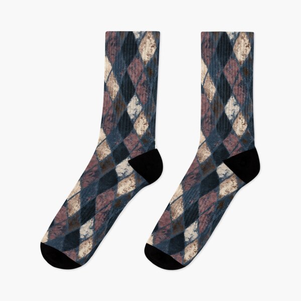 Item preview, Distressed Navy Argyle Diamond Pattern designed and sold by bubblegoth.