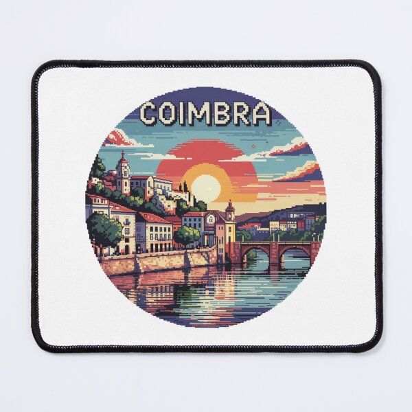 Item preview, Coimbra Portugal Pixel Art Sunset - Retro 8-Bit Portuguese Cityscape designed and sold by CircinusStore.
