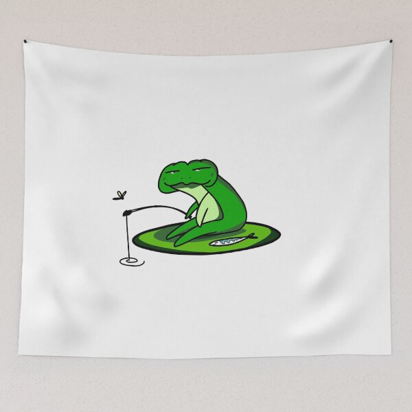 Item preview, Lazy Fishing Frog designed and sold by lunoxinfinity.