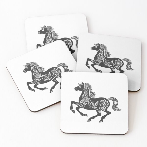 Item preview, Black woodcut horse designed and sold by MendaciousMina.