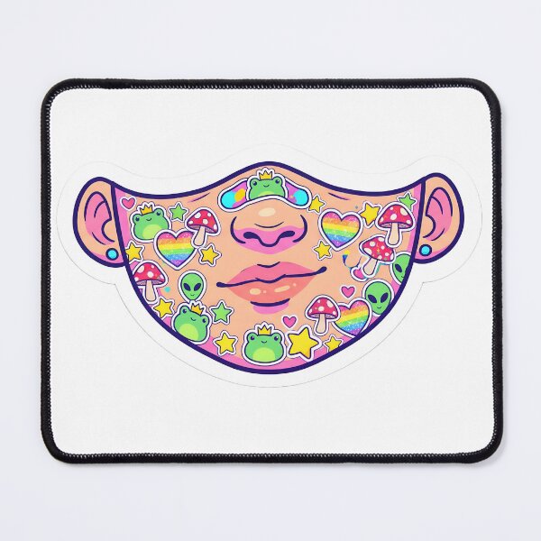 Item preview, Chaotic Cute Sticker Face - Frogs, Mushrooms & Aliens Kidcore Art designed and sold by MukuMint.