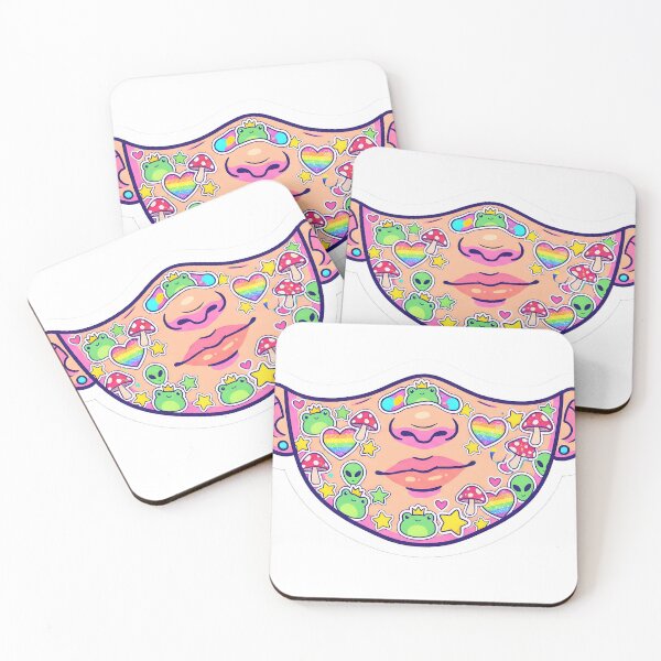 Item preview, Chaotic Cute Sticker Face - Frogs, Mushrooms & Aliens Kidcore Art designed and sold by MukuMint.