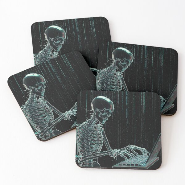 Item preview, Cyber Skeleton Hacker – Digital Matrix Skull Tech Art designed and sold by Articooler.