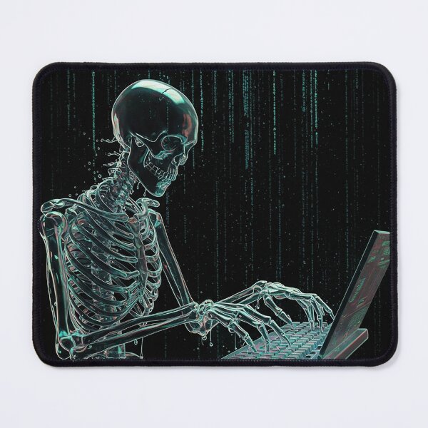 Item preview, Cyber Skeleton Hacker – Digital Matrix Skull Tech Art designed and sold by Articooler.