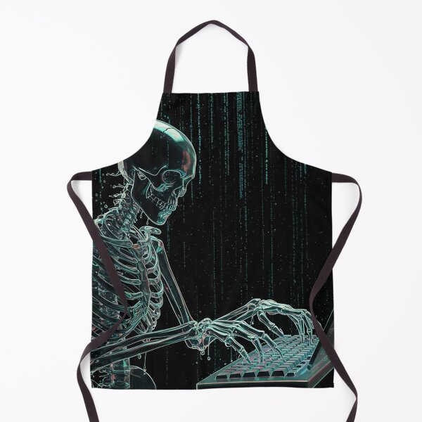 Item preview, Cyber Skeleton Hacker – Digital Matrix Skull Tech Art designed and sold by Articooler.