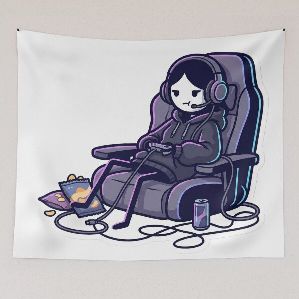 Item preview, Cozy Gamer Girl Aesthetic Gothic Stick Figure Streamer Vibe Late Night Gaming designed and sold by StickyGuys.