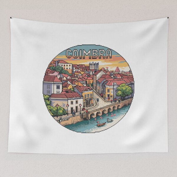 Item preview, Coimbra Portugal Pixel Art Streets - Retro 8-Bit Portuguese Cityscape designed and sold by CircinusStore.
